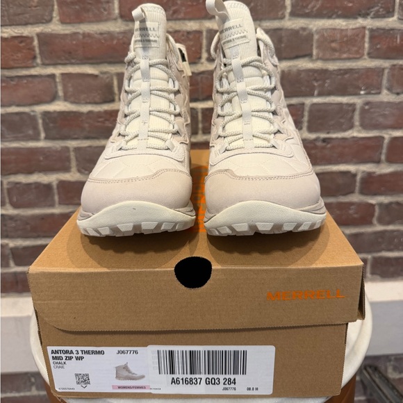 Merrell Antora 3 Thermo Mid Zip Waterproof NWB Size 8 (Chalk) - Picture 3 of 6